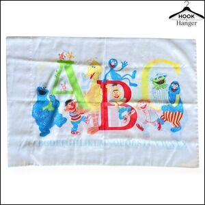 Vintage Sesame Street ABC Pillowcase Cookie Monster BigBird Kermit Ernie Kidcore